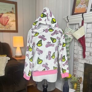 The Grinch White and Pink Hoodie soft fleece